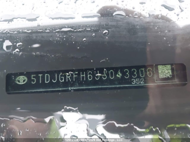 12672139 :رقم المزاد ، 5TDJGRFH6JS043306 vin ، 2018 Toyota Highlander Hybrid Hybrid مزاد بيع