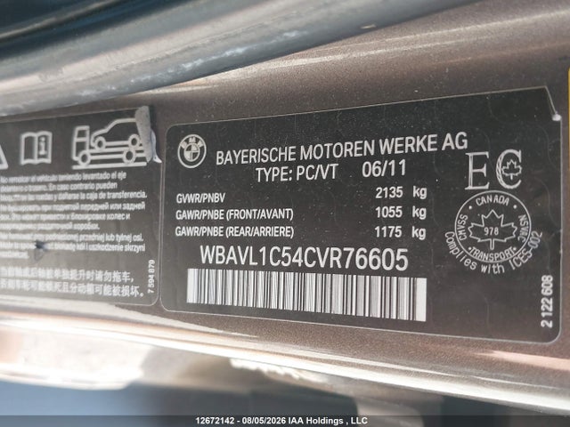 Aukcja sprzedaży 2012 Bmw X1 Xdrive28i, vin: WBAVL1C54CVR76605, numer aukcji: 12672142
