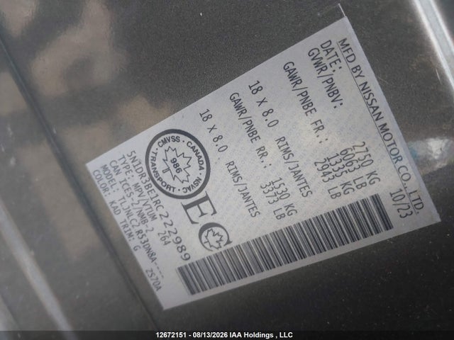 Nissan Pathfinder 2024 5N1DR3BE1RC222989 Image 9