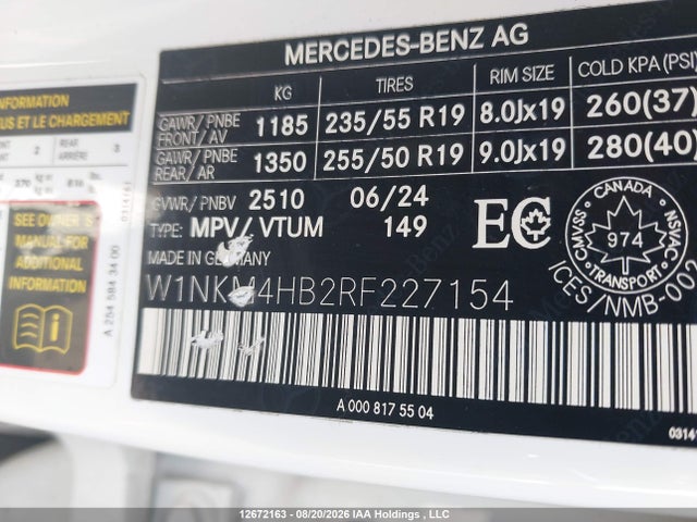 Auction sale of the 2024 Mercedes-benz Glc 300 4matic, vin: W1NKM4HB2RF227154, lot number: 12672163
