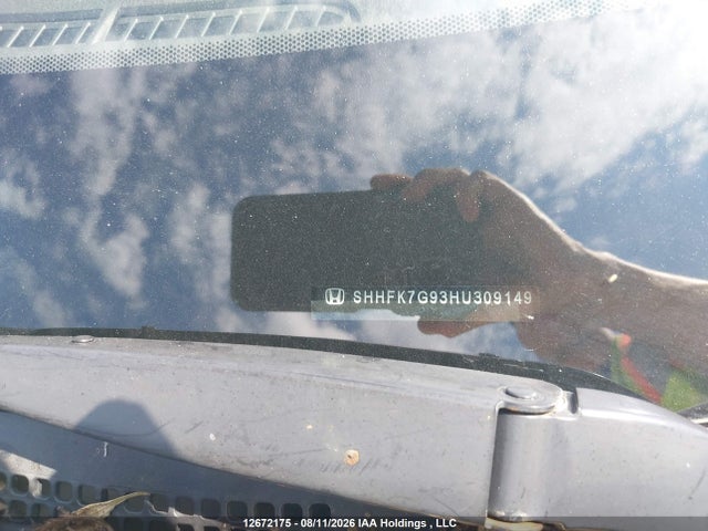 12672175 :رقم المزاد ، SHHFK7G93HU309149 vin ، 2017 Honda Civic مزاد بيع