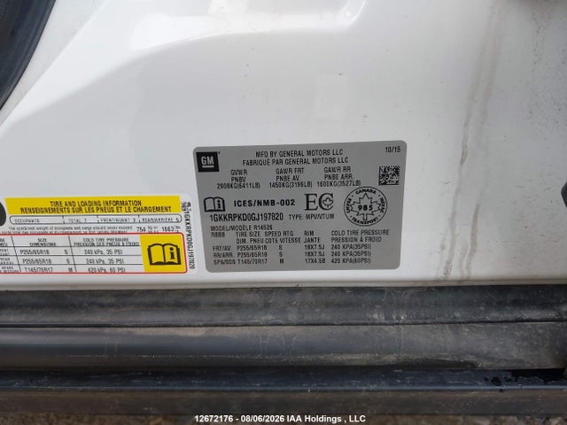 GMC ACADIA SLE 2016 1GKKRPKD0GJ197820 Image 18