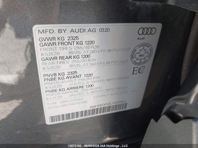 WA1FECF32L1093952 Audi Q3 Prestige S-line