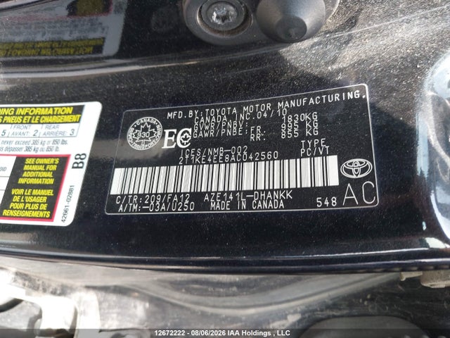 Aukcja sprzedaży 2010 Toyota Matrix, vin: 2T1KE4EE8AC042560, numer aukcji: 12672222