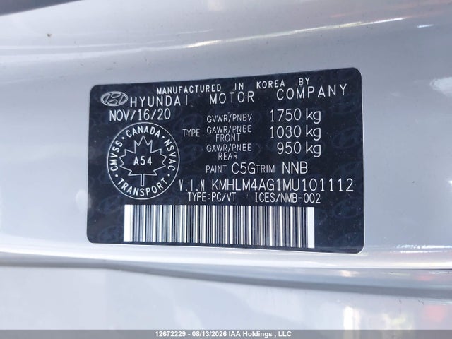 Aukcja sprzedaży 2021 Hyundai Elantra Preferred Ivt, vin: KMHLM4AG1MU101112, numer aukcji: 12672229