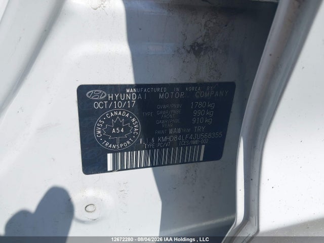 2018 Hyundai Elantra Gl Se მანქანა იყიდება აუქციონზე, vin: KMHD84LF4JU568355, აუქციონის ნომერი: 12672280