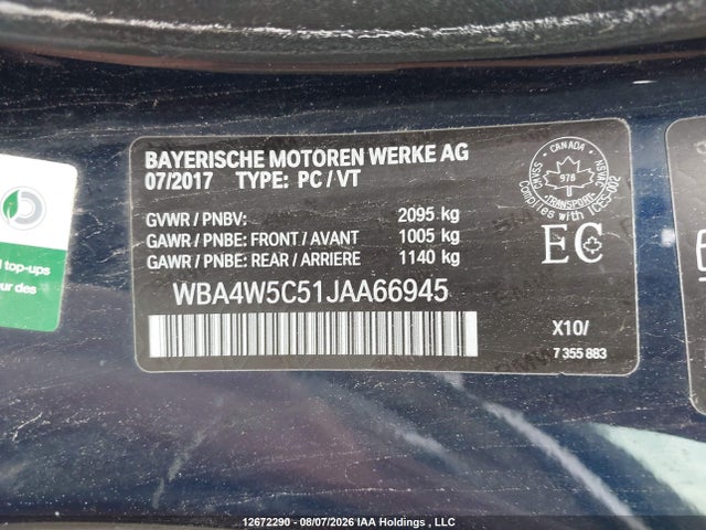 2018 Bmw 430i Xdrive მანქანა იყიდება აუქციონზე, vin: WBA4W5C51JAA66945, აუქციონის ნომერი: 12672290