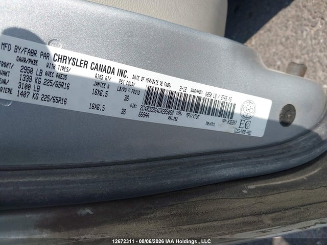 2012 Dodge Grand Caravan Se/sxt მანქანა იყიდება აუქციონზე, vin: 2C4RDGBG4CR285052, აუქციონის ნომერი: 12672311