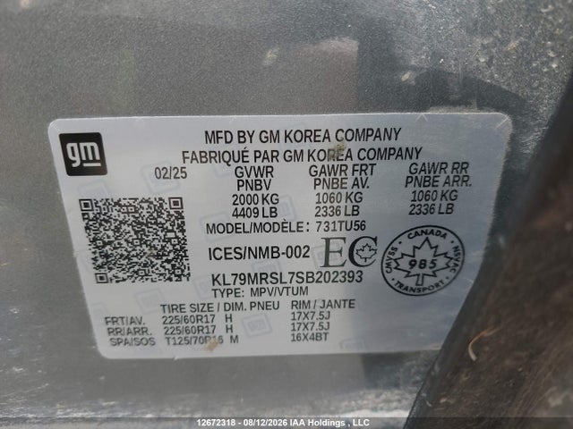 Chevrolet Trailblazer 2025 KL79MRSL7SB202393 Image 9