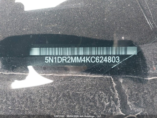 Продаж на аукціоні авто 2019 Nissan Pathfinder Platinum/s/sl Premium/sv Tech, vin: 5N1DR2MM4KC624803, номер лоту: 12672322