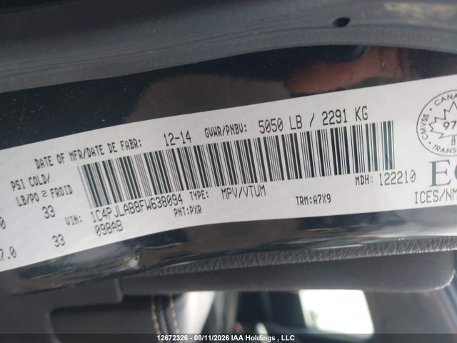 1C4PJLAB8FW638094 Jeep Cherokee Sport