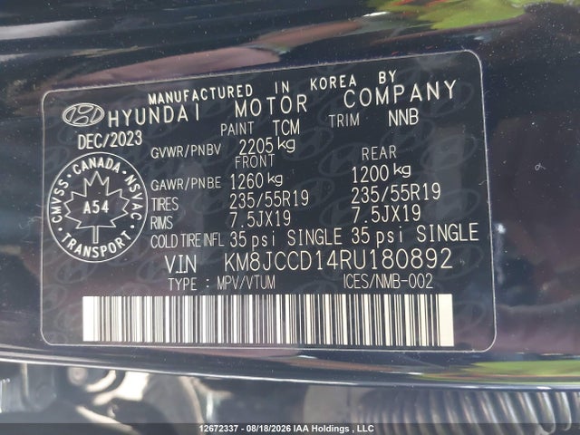 KM8JCCD14RU180892 Hyundai Tucson