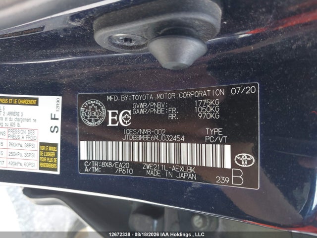 Toyota Corolla Hybrid 2021 JTDBBMBE6MJ032454 Image 23