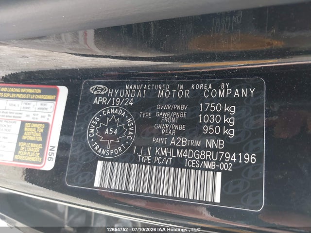 Aukcja sprzedaży 2024 Hyundai Elantra Preferred, vin: KMHLM4DG8RU794196, numer aukcji: 12654752