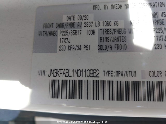 JM3KFABL1M0110962 Mazda CX-5