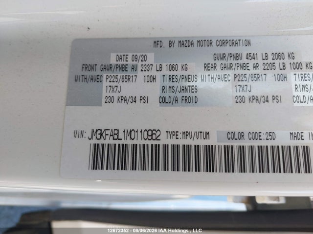 JM3KFABL1M0110962 Mazda CX-5