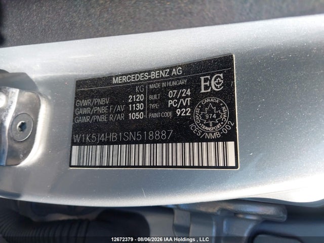 Продажа на аукционе авто 2025 Mercedes-benz Cla 250 4matic, vin: W1K5J4HB1SN518887, номер лота: 12672379