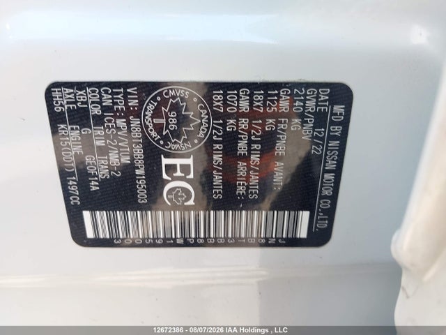 Nissan ROGUE SV 2023 JN8BT3BB8PW195003 Image 9