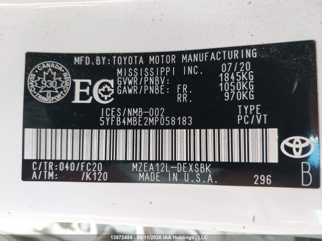 Toyota COROLLA SE 2021 5YFB4MBE2MP058183 Image 18