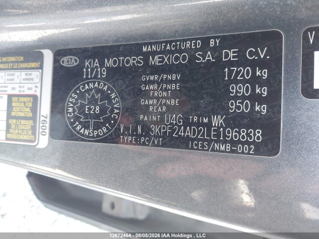KIA Forte Fe/lxs 2020 3KPF24AD2LE196838 Image 9
