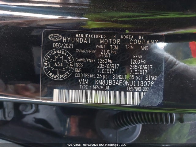 Hyundai Tucson 2022 KM8JB3AE0NU113078 Image 9