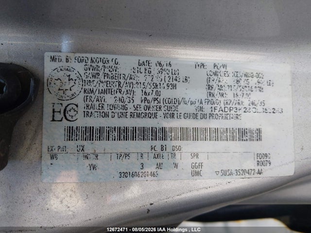 Ford FOCUS SE 2016 1FADP3K28GL353243 Image 19