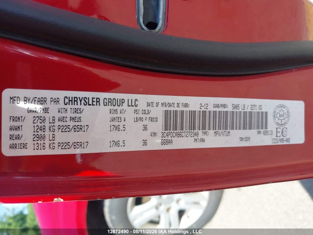 Продаж на аукціоні авто 2012 Dodge Journey Se, vin: 3C4PDCAB6CT272340, номер лоту: 12672490