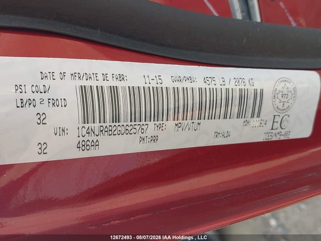 1C4NJRAB2GD625767 Jeep Patriot