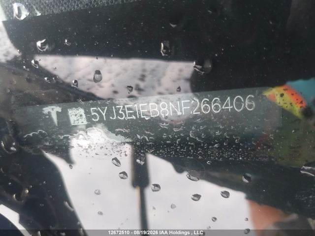 Tesla Model 3 Long Range 2022 5YJ3E1EB8NF266406 Image 18