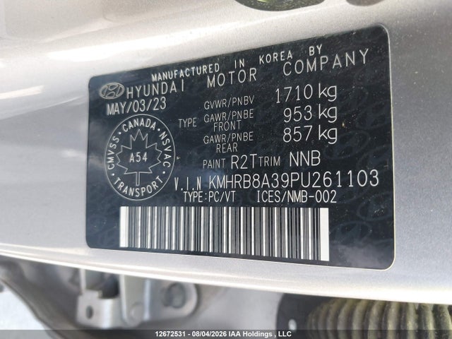 KMHRB8A39PU261103 Hyundai Venue Se