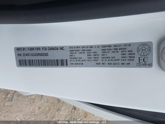 Chrysler Pacifica Limited 2025 2C4RC1GGXSR582303 Image 9