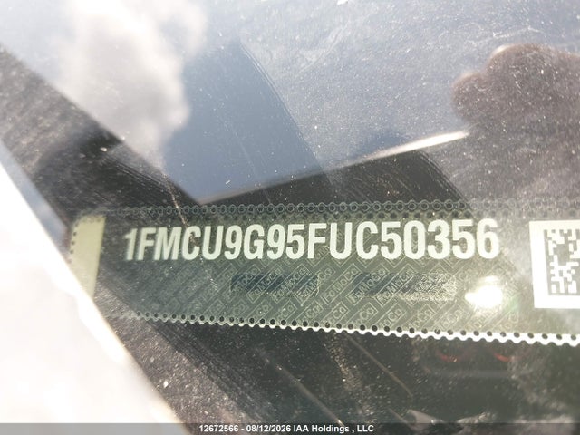2015 Ford Escape Se მანქანა იყიდება აუქციონზე, vin: 1FMCU9G95FUC50356, აუქციონის ნომერი: 12672566