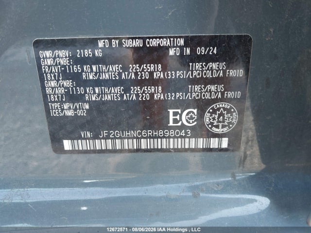 Subaru Crosstrek Limited 2024 JF2GUHNC6RH898043 Image 20