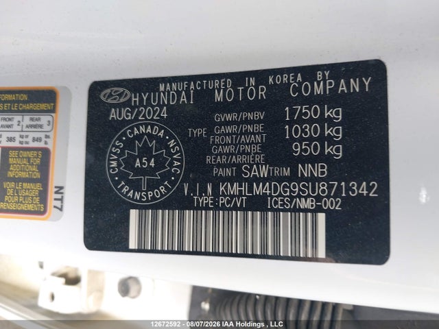 Продажа на аукционе авто 2025 Hyundai Elantra Sel Sport, vin: KMHLM4DG9SU871342, номер лота: 12672592