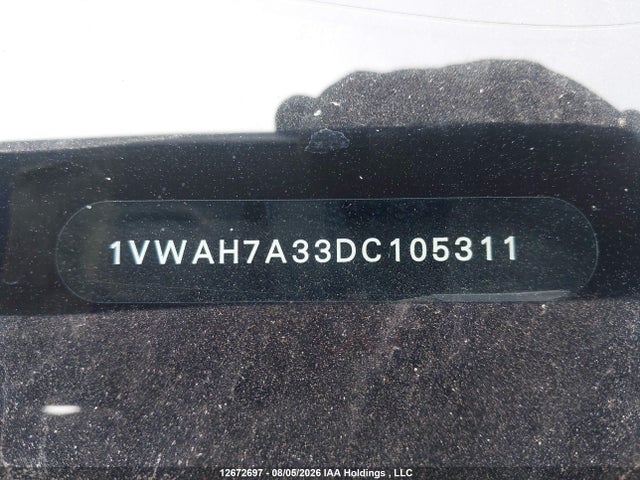 12672697 :رقم المزاد ، 1VWAH7A33DC105311 vin ، 2013 Volkswagen Passat S مزاد بيع
