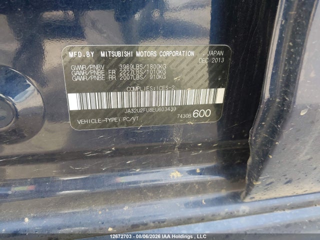 Продаж на аукціоні авто 2014 Mitsubishi Lancer Se, vin: JA32U2FU8EU603439, номер лоту: 12672703