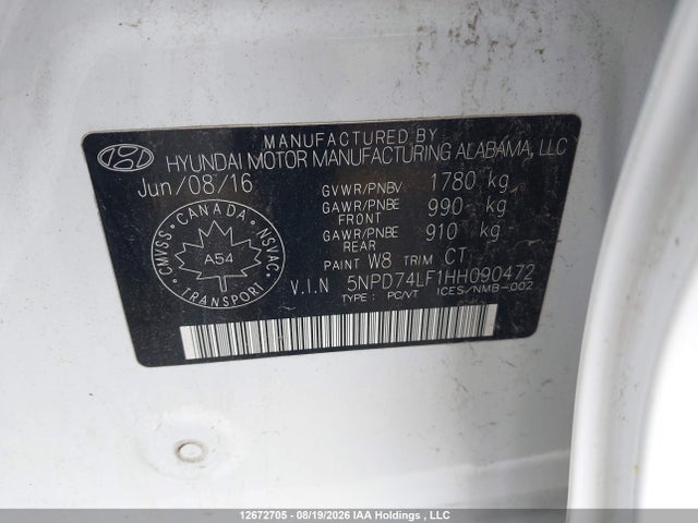 Hyundai Elantra Le 2017 5NPD74LF1HH090472 Image 18