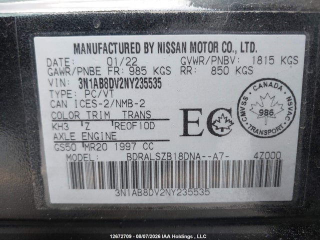 Nissan Sentra Sr/sr Midnight Edition 2022 3N1AB8DV2NY235535 Image 19