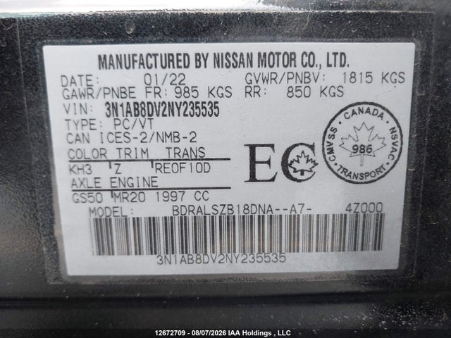 Nissan Sentra Sr/sr Midnight Edition 2022 3N1AB8DV2NY235535 Image 9