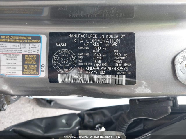 Продаж на аукціоні авто 2024 Kia Seltos Lx, vin: KNDEPCAA2R7482579, номер лоту: 12672763