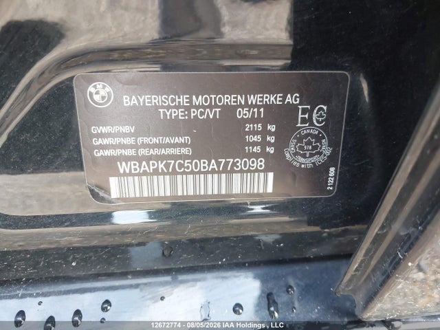 12672774 :رقم المزاد ، WBAPK7C50BA773098 vin ، 2011 Bmw 328 Xi مزاد بيع