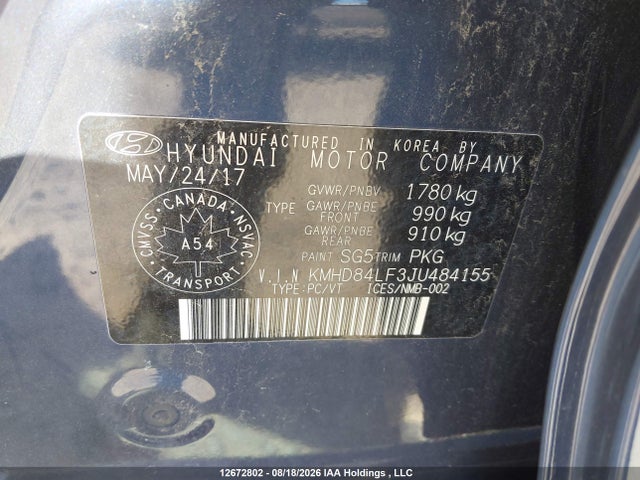 Hyundai Elantra 2018 KMHD84LF3JU484155 Image 9