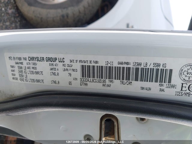 Aukcja sprzedaży 2012 Dodge Ram 3500 Laramie, vin: 3C63DRJL8CG165185, numer aukcji: 12672809