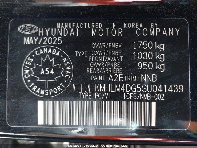 KMHLM4DG5SU041439 Hyundai Elantra Preferred