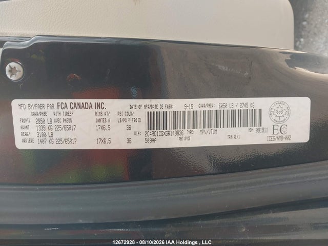 2C4RC1CGXGR149836 Chrysler Town &amp; Country Touring L