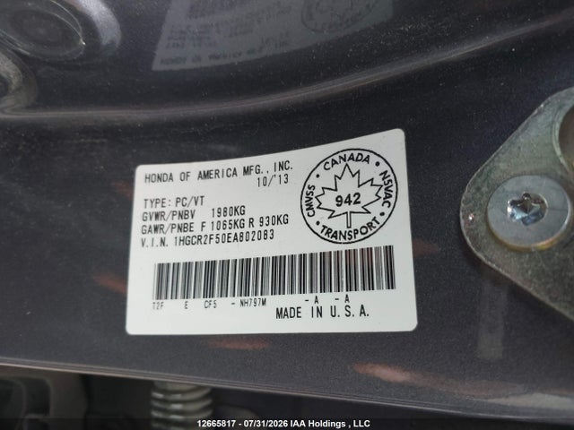 Продаж на аукціоні авто 2014 Honda Accord Sport, vin: 1HGCR2F50EA802083, номер лоту: 12665817