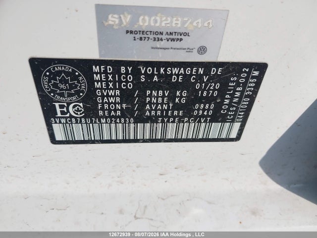 3VWCB7BU7LM024830 Volkswagen Jetta S/se/r-line