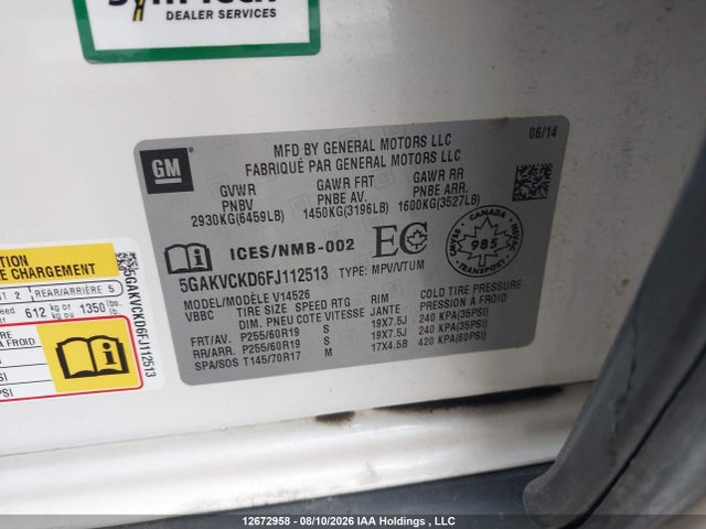 Buick Enclave Premium 2015 5GAKVCKD6FJ112513 Image 9