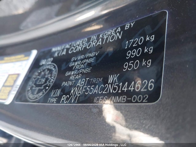 Aukcja sprzedaży 2022 Kia Forte Ex, vin: KNAF55AC2N5144626, numer aukcji: 12672966