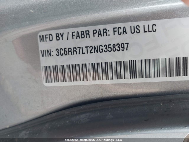 2022 Ram 1500 Classic Slt მანქანა იყიდება აუქციონზე, vin: 3C6RR7LT2NG358397, აუქციონის ნომერი: 12672982